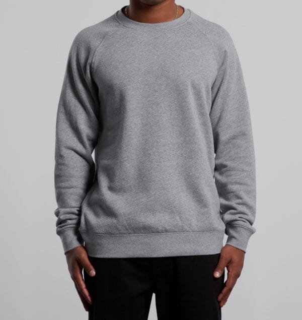 Men's Raglan Sweatshirt- Melange Grey