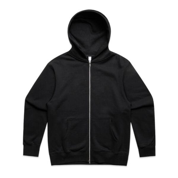 Men's Zipped Hoodie Jacket- Pitch Black